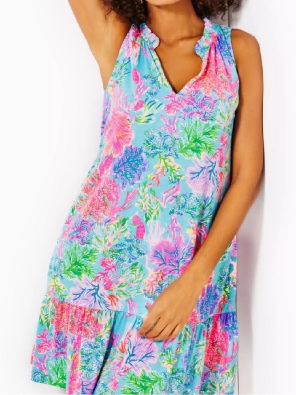 EUC Lilly Pulitzer Vibrant Floral Shay Dress with pockets.